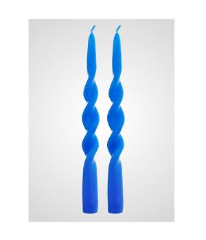 Набор из 2х синих спиральных свечей 26,5см арт. 7314-1