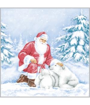Салфетки Art Bouquet 33*33, 3хсл, 20л. "Дед Мороз и медведи"/12