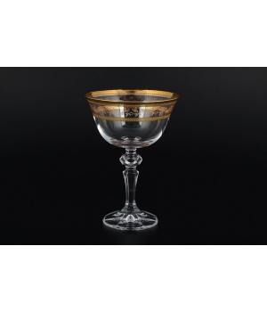 Набор бокалов для мартини 180 мл Кристина Золотой лист V-D (6 шт), 40707-180-43081