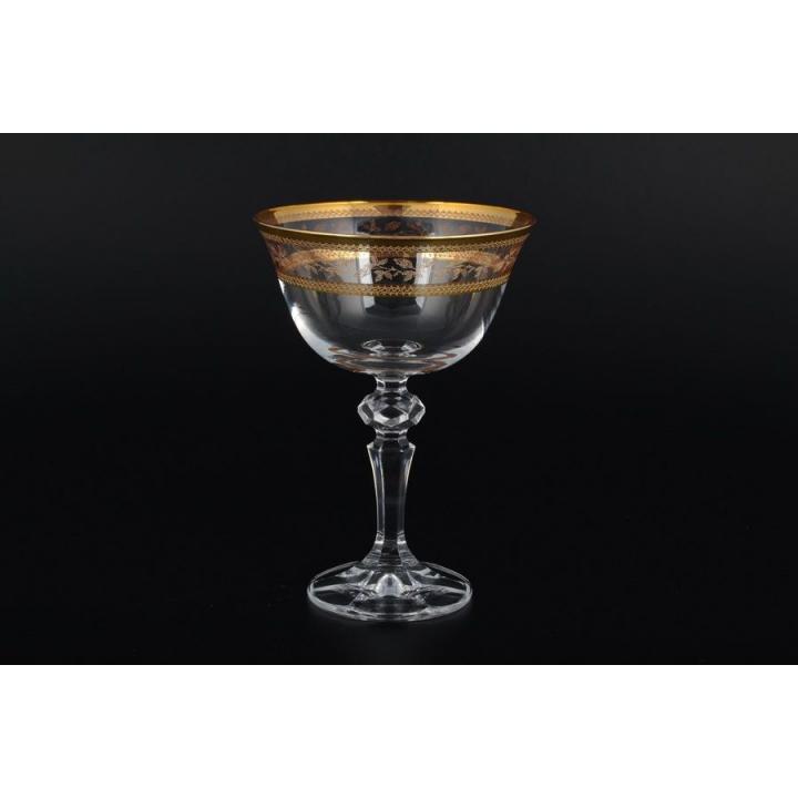 Набор бокалов для мартини 180 мл Кристина Золотой лист V-D (6 шт), 40707-180-43081