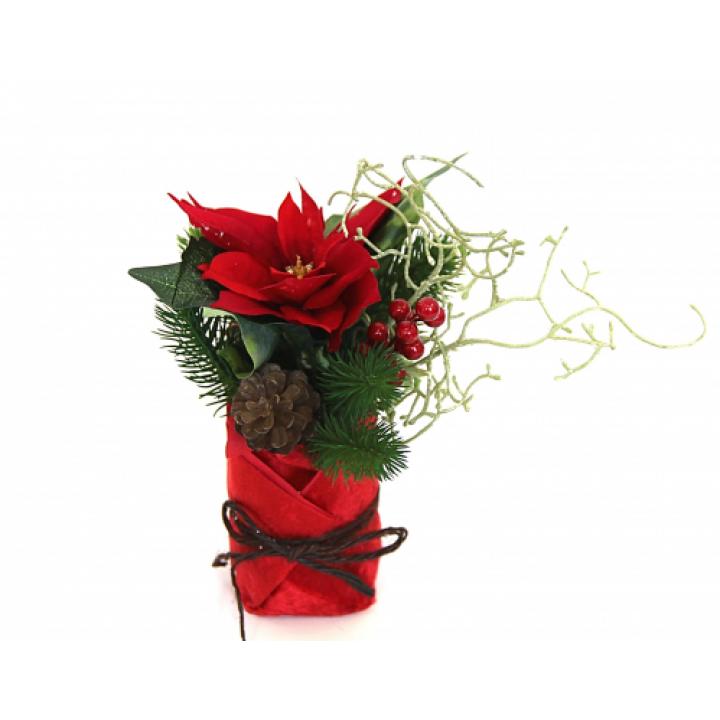 Цветок-декор новогодний (H-20см)  DN-59914
