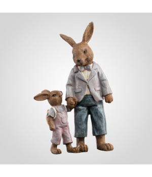 Фигура Декор "Кролики. Папа с малышом" H 19.5x D 12 D 5.5 см BH00298R