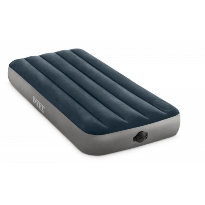 Матрас надувной,Intex Single-High Fiber-Tech 99х191х25 см,насос на батар, встроен.ножной насос,136кг