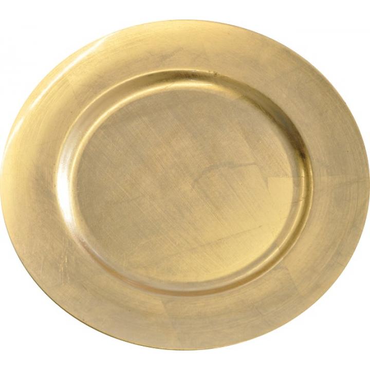 Тарелка 33 см, цв. золото, пластмасса
