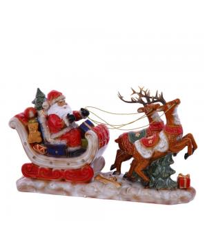746967 Фигурка декоративная "Дед Мороз на санях" с подсветкой (3хАА), L44,5 W12 H24 см