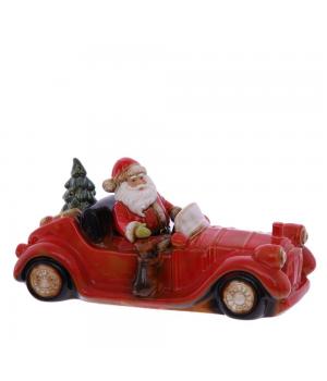 746976 Фигурка декоративная "Дед Мороз на машине" с подсветкой (3хААА), L36 W14 H18 см