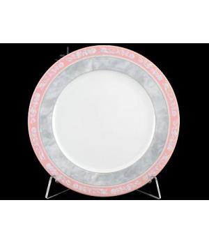 Н/тарелок 19 см Яна Серый мрамор с розовым кантом