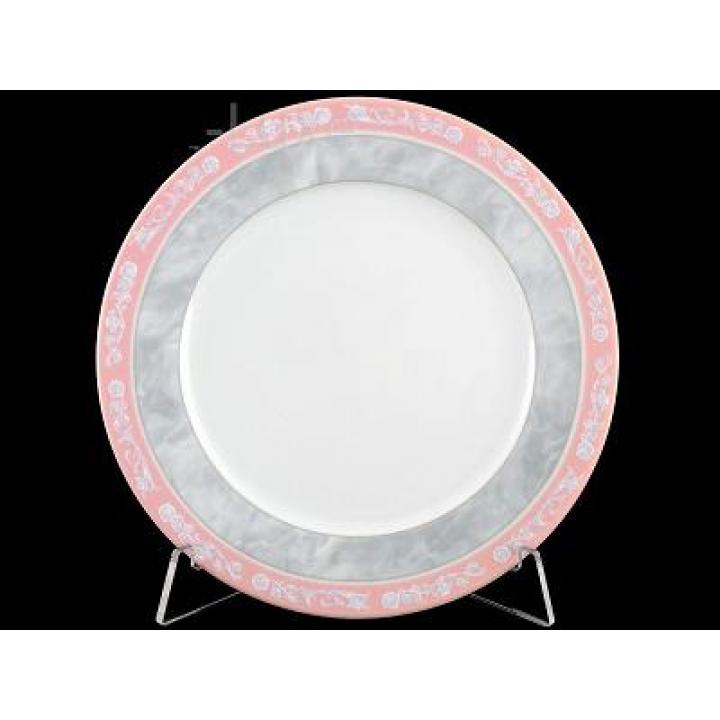Н/тарелок 19 см Яна Серый мрамор с розовым кантом