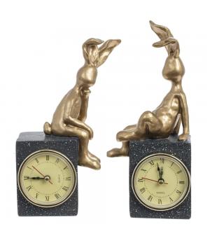 781663 Изделие декоративное "Кролик с часами" (1xААА, не прилаг.), L10 W7 H21,5 см, ассорт. 2 вида