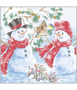Салфетки 20л, Bouquet Home Collection Classic, 3хсл., "Два снеговика"/12