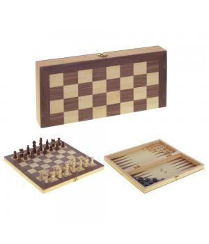 219821 Игра настольная 3 в 1 (шахматы, шашки, нарды), L34,5 W18 H4,5 см