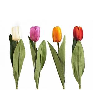 Цветок декоративный "Тюльпан" h=40см. (4вида) (min108) (без подарочной упаковки)