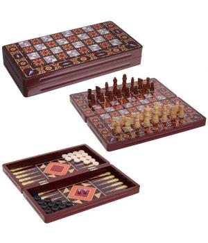231295 Игра настольная 3 в 1 (шахматы, шашки, нарды), L34 W16 H5,5 см