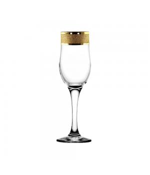 KAV23-160/S/Z/6 Набор - бокалы для шампанского 6 шт с узором "Золотой карат"