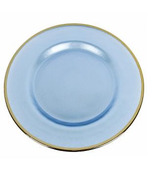 Блюдо сервировочное "Crystallite" (голубое) d=33 см h=2,5 см (стекло) (транспортная упаковка)