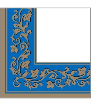 Салфетки 20л, Bouquet Home Collection Classic, 3хсл., "Золотые узоры синий фон"/12