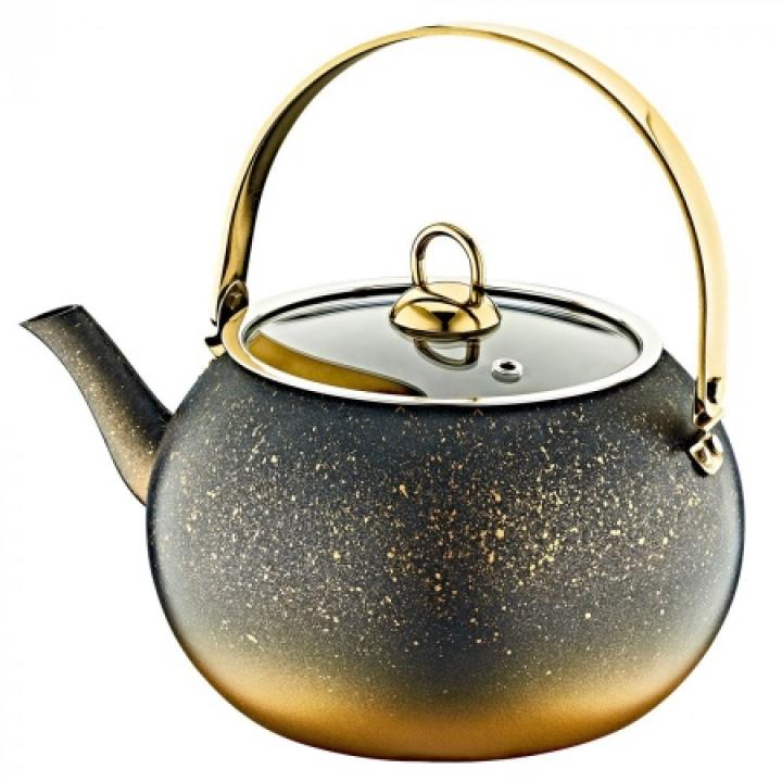 Чайник с АПП, размер: S - 1 л, цвет: черн./золотой, арт. 8212-S-Gd