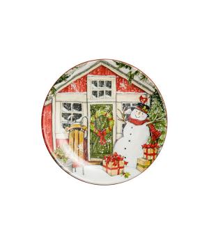 Тарелка закусочная Certified Int. Дом снеговика-1 23 см (керамика)