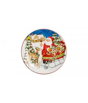 Тарелка закусочная Certified Int. Мастерская Санта-Клауса.Зайчонок и бельчонок 23 см (керамика)