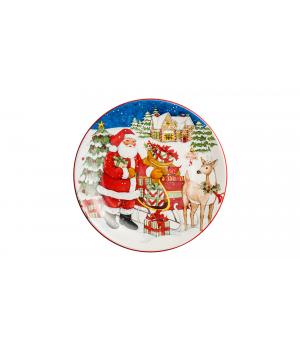 Тарелка закусочная Certified Int. Мастерская Санта-Клауса.Коробки с подарками 23 см (керамика)