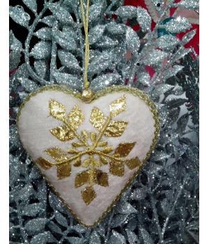 Розовое сердце с золотым узором 12 см 10936 Karlsbach