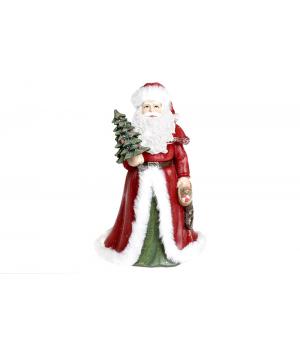 890-101 Фигурка «Дед Мороз и ёлка» (красный) высота 23см. 14х12см