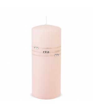 Свеча "Цилиндр" Пудрово-розовая большая 16,5x7x7