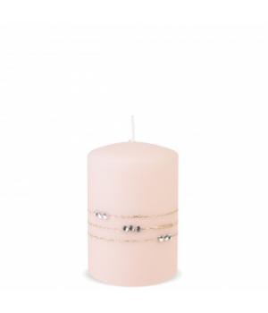 Свеча "Цилиндр" Пудрово-розовая маленькая 10x7x7