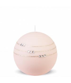Свеча "Сфера" Пудрово-розовая, большая 9,5x10x10