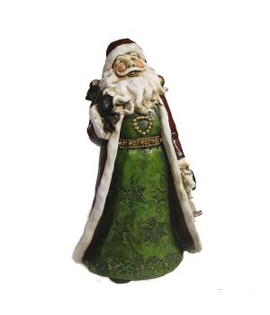 714114 Фигура декоративная Дед Мороз с мешком на плече L14.5 W10.5 H20.5 см