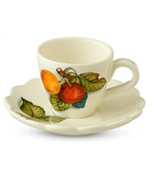 Набор кофейных пар 6 чашек(90мл) + 6 блюдец 12 предметов artigianato ceramico Груша, 7425-CEM 39540