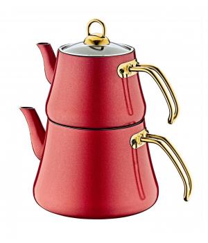 Набор чайников с АПП: заварник 1,2 л, чайник 2,2 л, цв.красный 8203-L-Rd ИНДУКЦИЯ