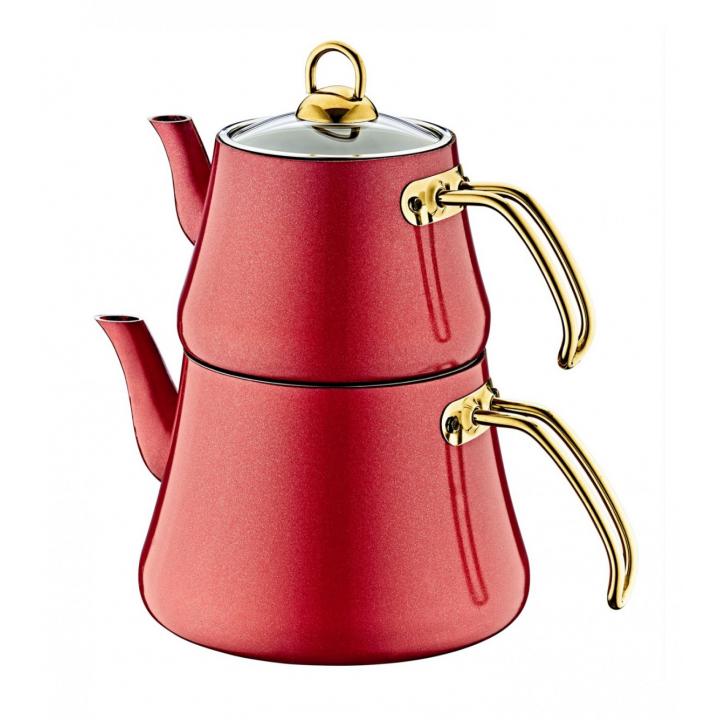 Набор чайников с а/п покрытием: заварник 1,2 л, чайник 2,2 л, цв.красный |8203-L-Rd
